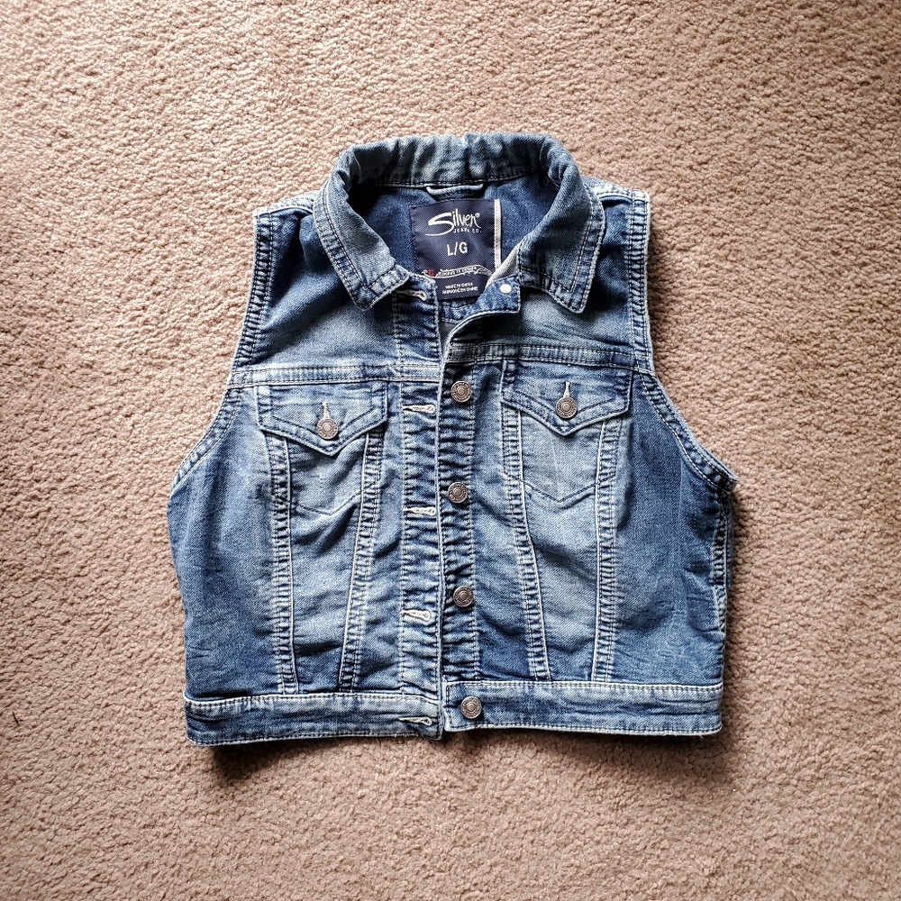 Silver Jeans Co. Cropped Jean Vest